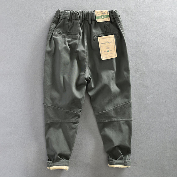 Pantalones Casuales Acolchados de Terciopelo para Hombre