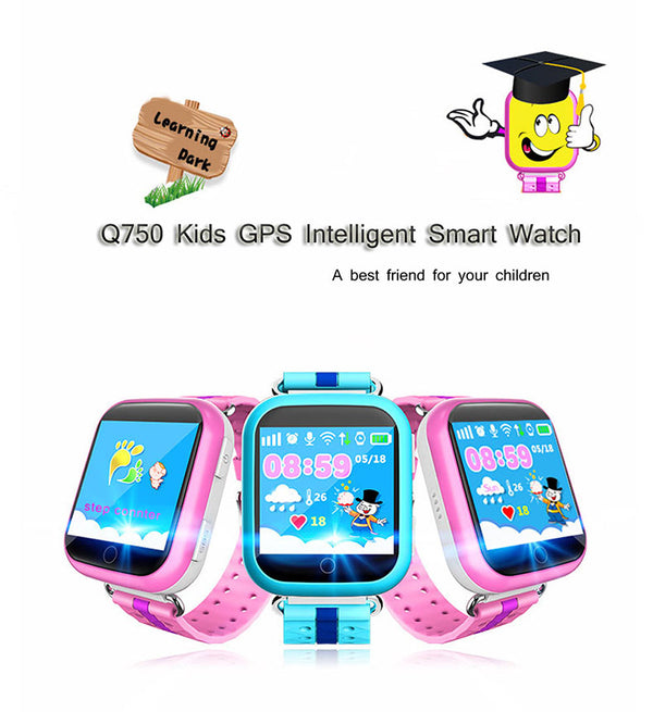 Reloj Inteligente GPS para Niños Q750 con Pantalla Táctil y Llamadas SOS