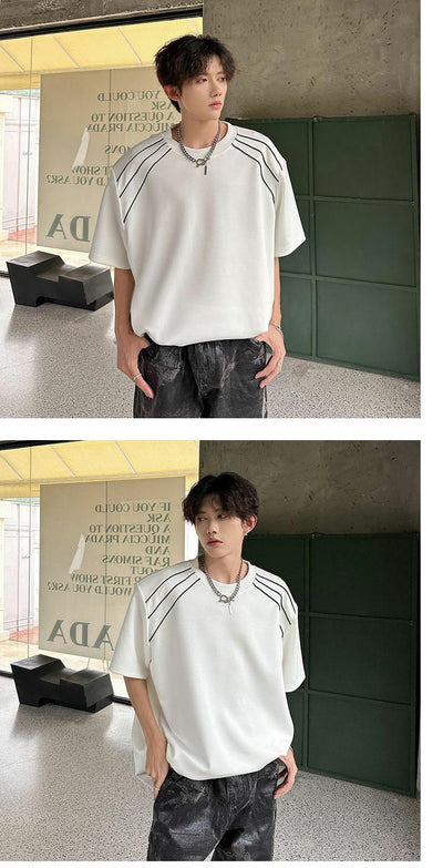 Playera Manga Corta Hombre Estilo Americano con Hombreras - Image 14