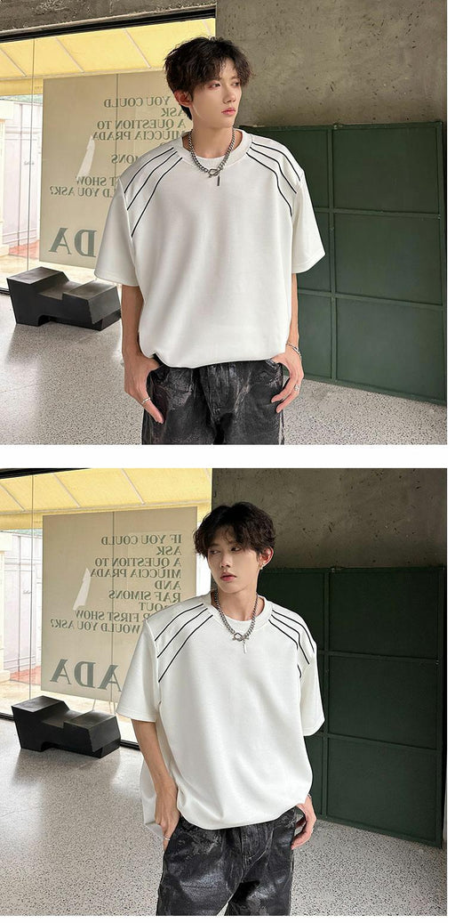 Playera Manga Corta Hombre Estilo Americano con Hombreras - Image 14
