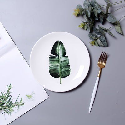 Plato Decorativo Hoja Verde Estilo Nórdico - Image 3
