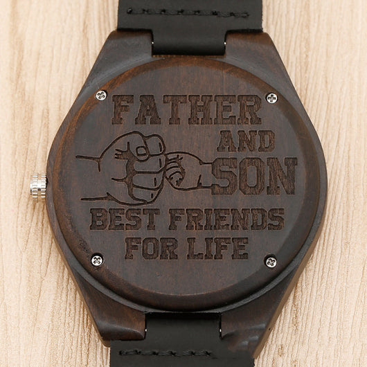 Reloj de Madera con Esfera Marrón y Gravado en la Caja - Image 12