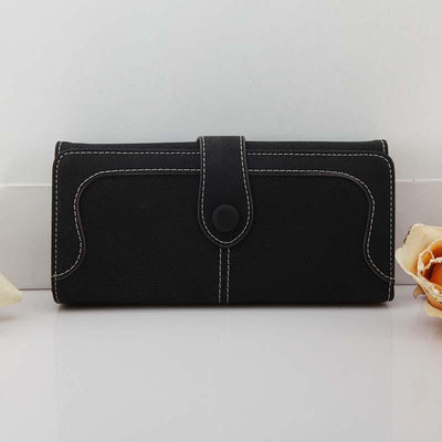 Billetera Larga Retro Coreana para Mujer con Costura Mate - Image 5