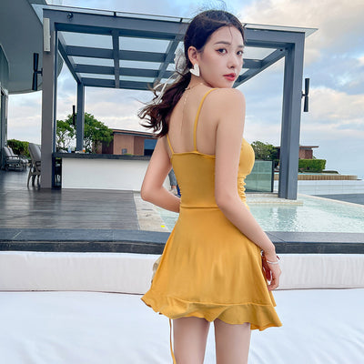 Traje de Baño Entero Conservador con Cobertura Abdominal - Estilo Coreano Moderno - Image 4