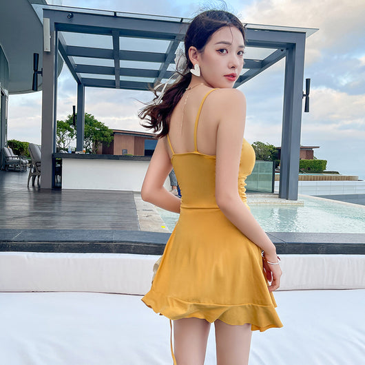 Traje de Baño Entero Conservador con Cobertura Abdominal - Estilo Coreano Moderno - Image 4