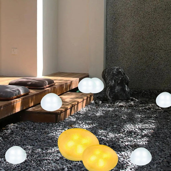 Lámpara Solar de Jardín con Diseño de Piedra Natural