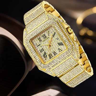Reloj Cuadrado de Cuarzo para Hombre con Diamantes PINTIME - Image 2