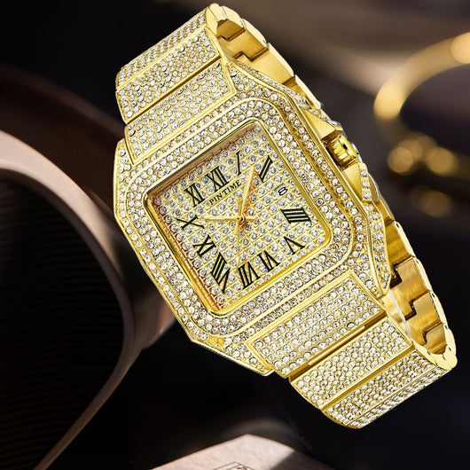 Reloj Cuadrado de Cuarzo para Hombre con Diamantes PINTIME - Image 2