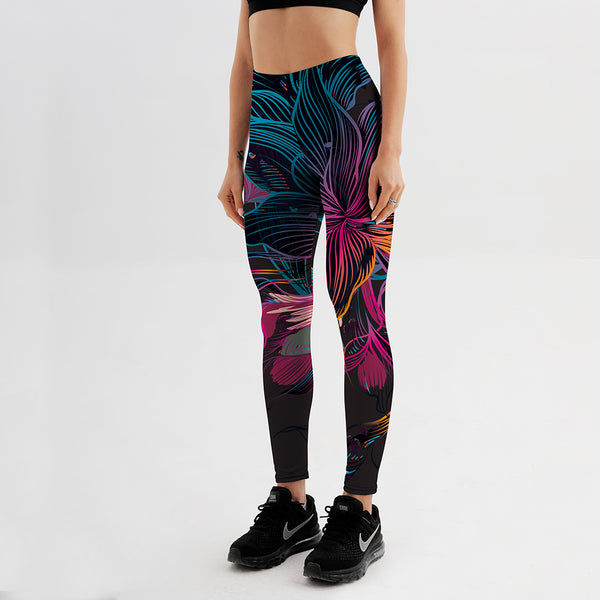 Leggings Deportivos de Flores y Pétalos para Mujer
