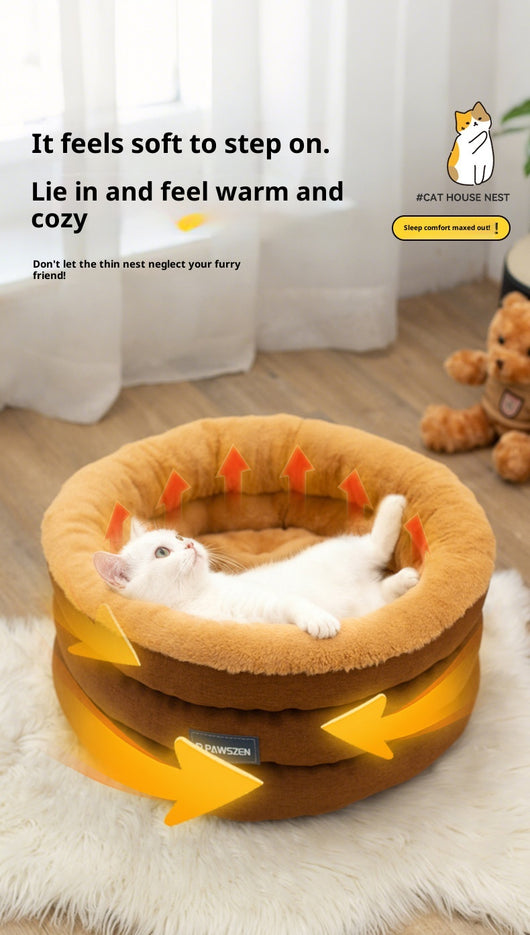 Cama Redonda para Mascotas Acolchada Invierno Tamaño Grande - Image 10