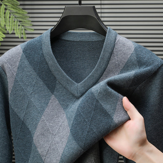 Suéter Casual de Cuello en V para Hombre - Tejido Premium - Image 2