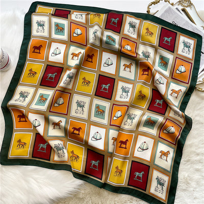 Pañuelo de Seda Cuadros 70cm - Diseño Elegante y Versátil para Mujer - Image 7