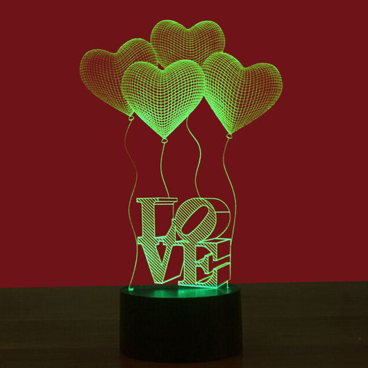 Lámpara Nocturna 3D Táctil Amor Colorida - Image 8