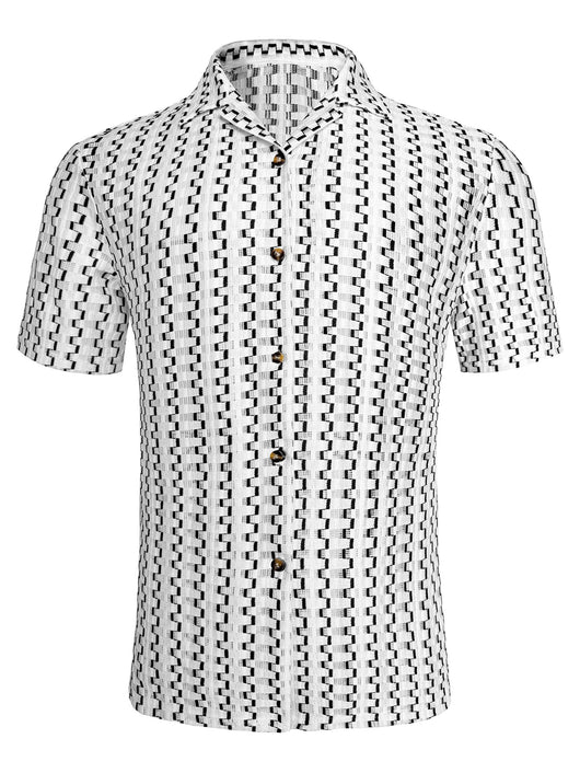 Conjunto Casual de Camisa a Rayas y Shorts para Hombre - Image 13