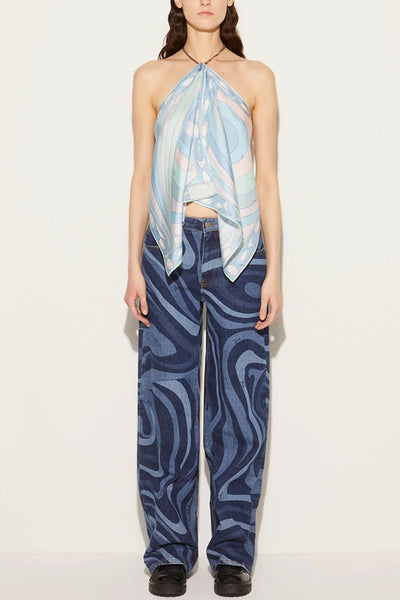 Sostén Halter Primavera Verano con Estampado de Posicionamiento - Image 8