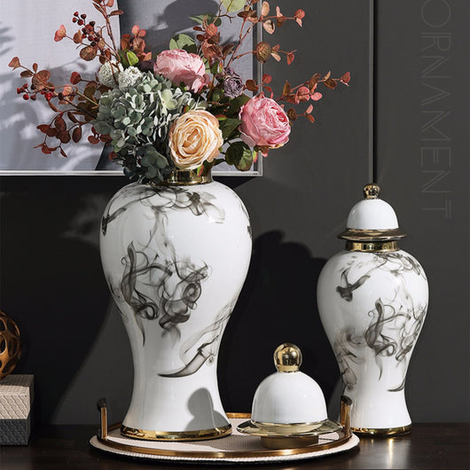 Maceta Decorativa de Cerámica con Pintura Artística para Sala - Image 10