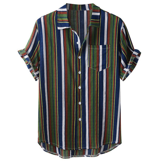 Camisa Casual de Rayas Hawaianas - Image 5