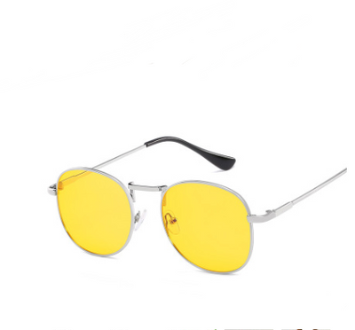 Gafas Retro Espejo Azul con Marco Redondo Decorativo - Image 12