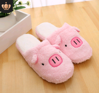 Pantuflas de Algodón Parejas Diseño Cerdito Cartoon - Cómodas y Cálidas