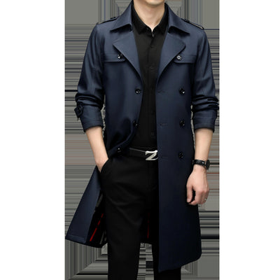 Gabardina Larga Cruzada para Hombre - Estilo Ejecutivo Casual - Image 5