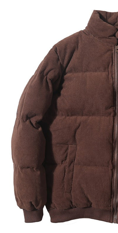 Chaqueta Acolchada Retro con Cuello Alto para Hombre - Image 3