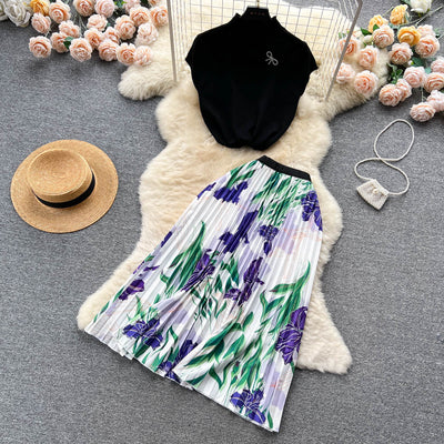 Conjunto de Dos Piezas: Blusa Plisada sin Mangas y Falda Diseño Exclusivo para Mujer - Image 16