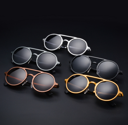 Gafas de Sol Polarizadas Vintage Redondas para Hombre - Aluminio y Magnesio