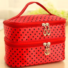 Bolsa de Cosméticos Doble Capa con Diseño de Lunares - Gran Capacidad - Image 8