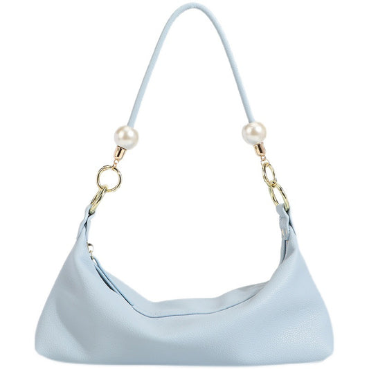 Bolso de Hombro Minimalista Perla con Textura Acolchada
