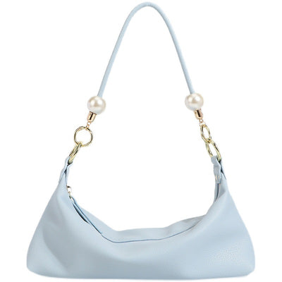 Bolso de Hombro Minimalista Perla con Textura Acolchada