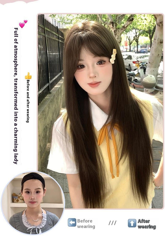 Peluca Larga Recta Reparación Total - Cobertura Completa Cabello Natural - Image 14