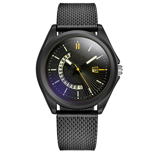 Reloj Deportivo Hombre Acero Inoxidable Luminoso con Calendario y Filtro Luz Azul
