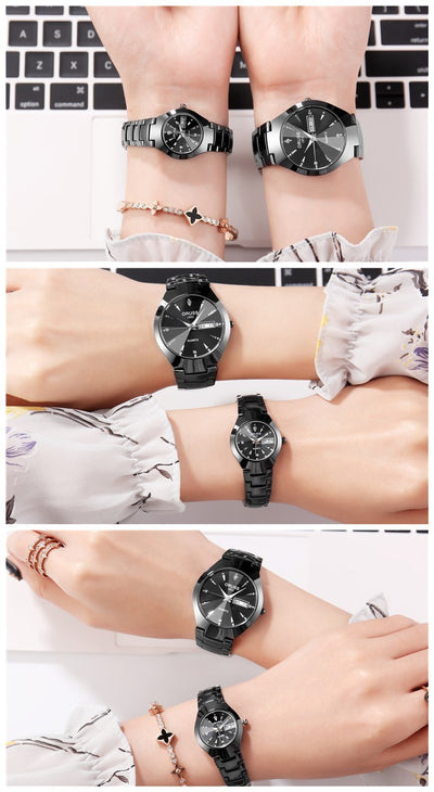 Reloj de Pareja Acero Tungsteno Resistente al Agua - Diseño Moderno para Estudiantes - Image 18