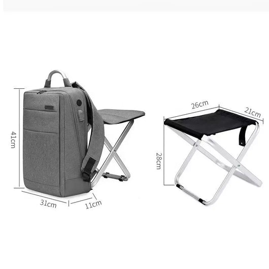 Mochila Ejecutiva Multifuncional 15" con Cargador USB y Asiento Integrado - Image 4