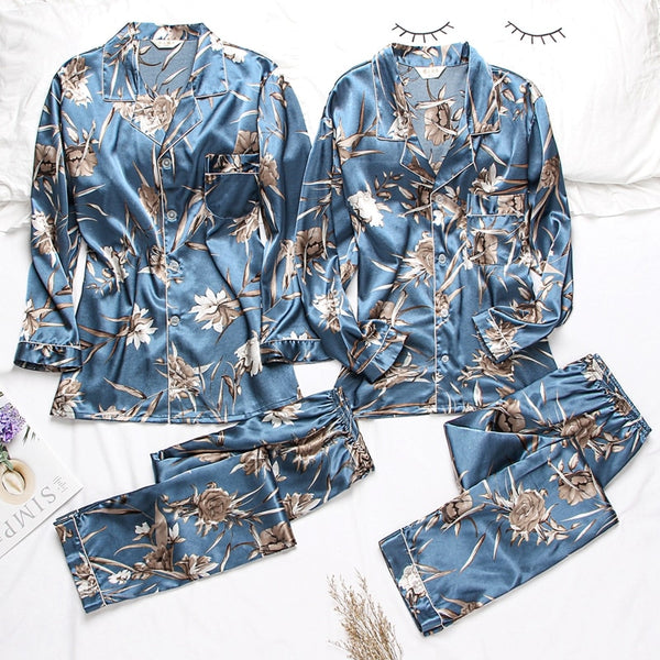 Pijamas de Seda para Parejas - Manga Larga Fresca y Cómoda - Image 70