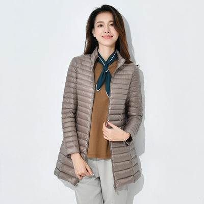 Abrigo Acolchado Mujer Otoño Invierno - Chaqueta Ligera Cuello Alto Ajustada Talla Grande - Image 15