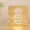 Lámpara Nocturna LED Piña de Madera con USB