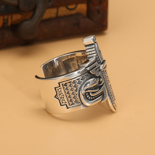 Anillo Espada Punk Vintage Plata Tailandesa para Hombre - Image 7
