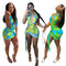 Bikini de Dos Piezas con Estampado Colorido y Escote Halter