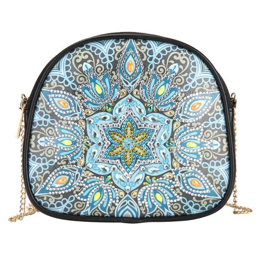 Bolso de Hombro Artesanal Mandala Pavo Real con Diamantes - Image 3