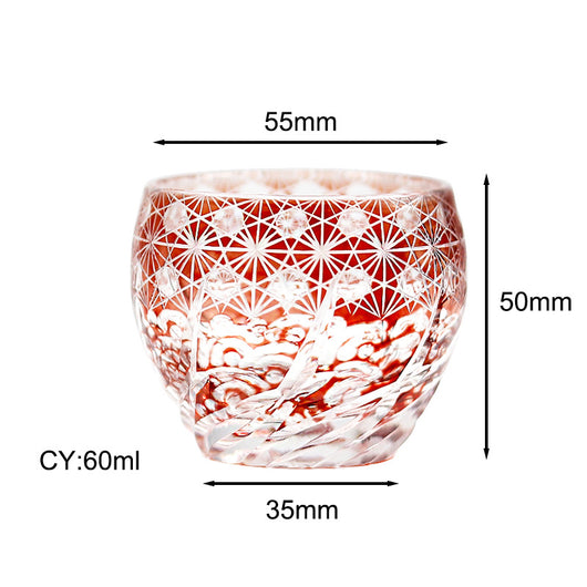 Juego de Copas de Cristal Edo Kiriko Coloreado - Image 13