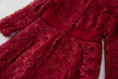 Falda Larga Elegante con Malla Bordada Transparente - Image 15