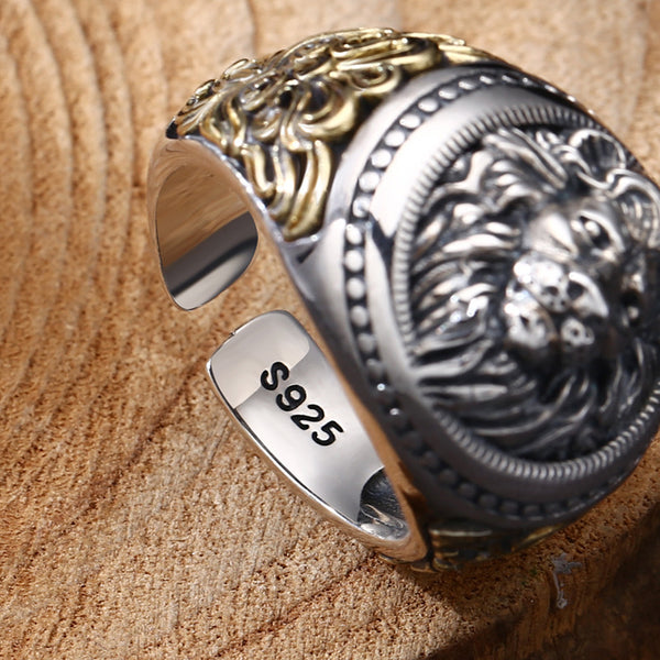 Anillo de Plata 925 León Vintage Desgastado - Image 4