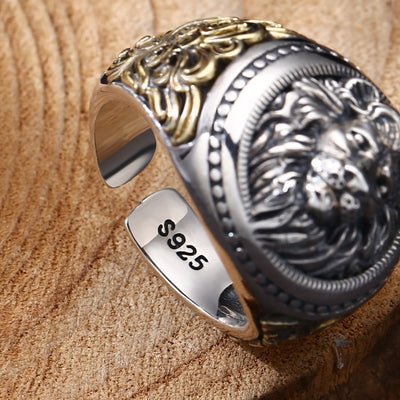Anillo de Plata 925 León Vintage Desgastado - Image 4