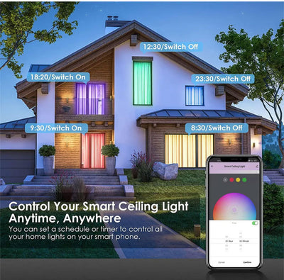 Lámpara de Techo Inteligente WiFi con Diseño Graffiti Colorido para Dormitorio - Image 16