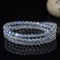 Pulsera de Tres Anillos con Piedra de Luna Azul
