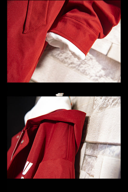 Chaqueta Cortavientos Roja de Largo Medio - Image 14