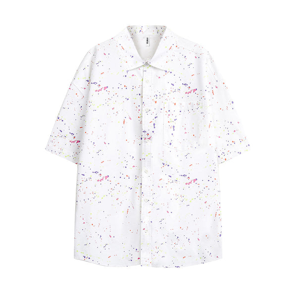 Camisa Estampado Tinta Manga Corta Unisex