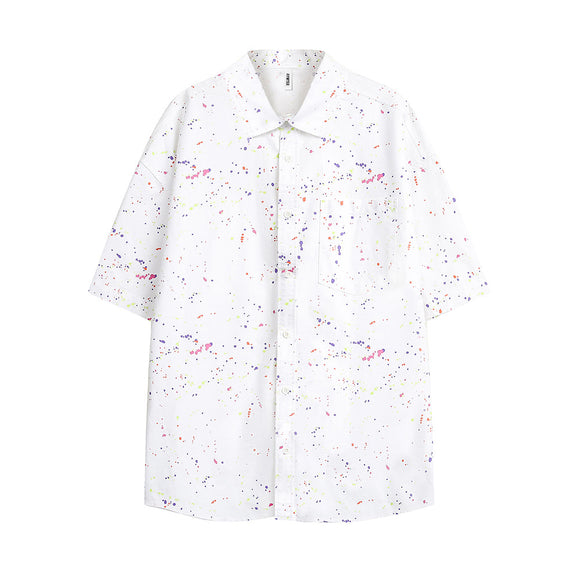 Camisa Estampado Tinta Manga Corta Unisex