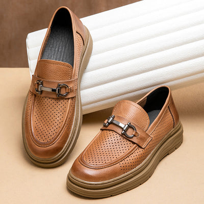 Zapatos de Cuero para Hombre Verano Transpirables Calados - Image 4
